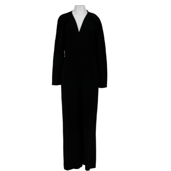 Stella McCartney Womens V Neck Jumpsuit 46 Black Stretch Viscose